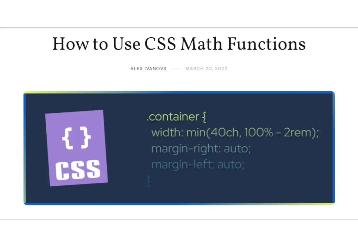 css maths function